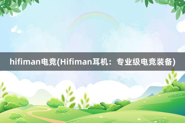 hifiman电竞(Hifiman耳机：专业级电竞装备)