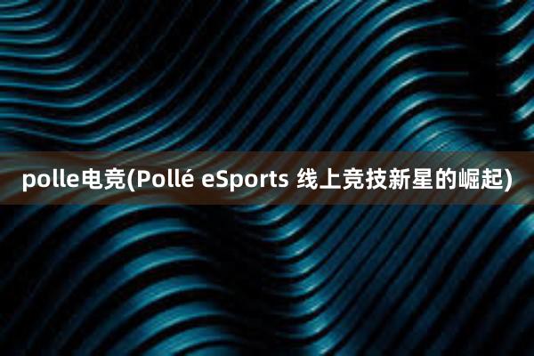 polle电竞(Pollé eSports 线上竞技新星的崛起)