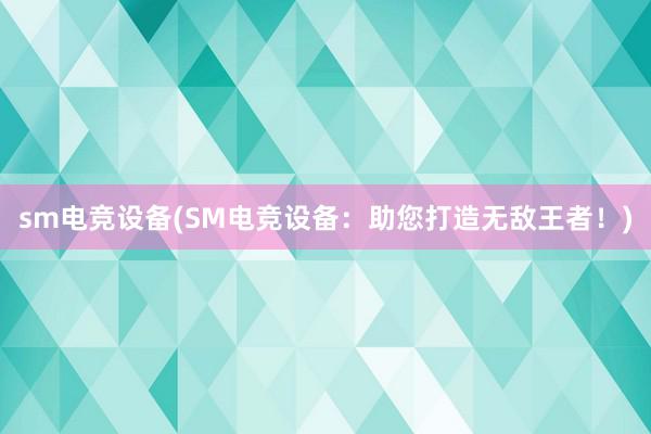 sm电竞设备(SM电竞设备：助您打造无敌王者！)