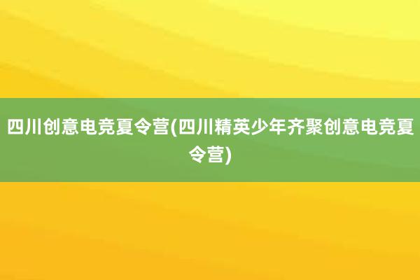 四川创意电竞夏令营(四川精英少年齐聚创意电竞夏令营)