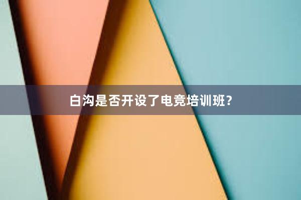 白沟是否开设了电竞培训班？